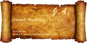Jenet Avarka névjegykártya